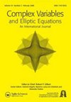 Complex Variables And Elliptic Equations